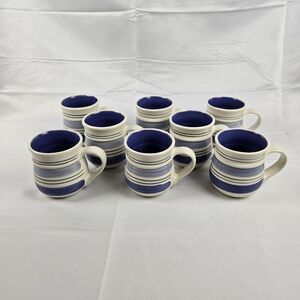Pfaltzgraff Mexico RIO Blue Stoneware Coffee Mug 12oz Set Of 8 Mugs